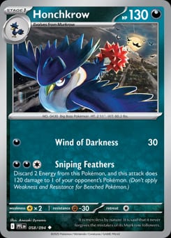 Phantasmal Flames Honchkrow #58 card