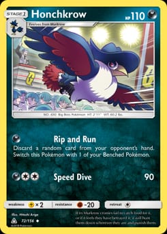 Ultra Prism Honchkrow #72 card