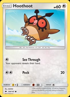Burning Shadows Hoothoot #106 card