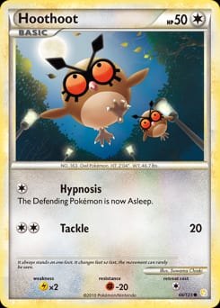 HeartGold & SoulSilver Hoothoot #66 card