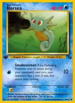 1999 Fossil Horsea #49 card