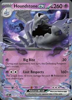 2023 Obsidian Flames Houndstone ex #102 card
