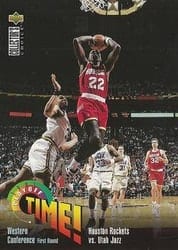 1995-96 Collector's Choice Base Set Houston Rockets vs. Utah Jazz #356 card