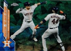 2020 Topps Chrome Update Sapphire Edition Base Set Houston - We Have Liftoff (Alex Bregman / Yordan Alvarez) #U-7 card
