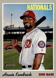 2019 Topps Heritage Base Set Howie Kendrick #49 card