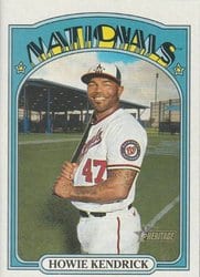 2021 Topps Heritage Base Set Howie Kendrick #379 card