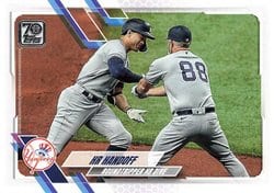 2021 Topps Base Set HR Handoff (Phil Nevin / Giancarlo Stanton) #646 card