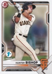 2021 Bowman 1st Edition Base Set Hunter Bishop #BP-18 card
