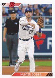 2020 Bowman Heritage Base Set Hunter Dozier #91 card