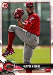 2018 Bowman Draft Base Set Hunter Greene #BD-58 card