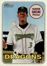 2018 Topps Heritage Minor League Base Set Hunter Greene #25 card