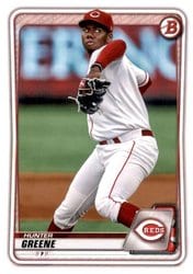 2020 Bowman Draft Base Set Hunter Greene #BD-196 card