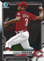2021 Bowman Chrome Prospects Hunter Greene #BCP-127 card
