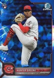 2022 Bowman Chrome Sapphire Edition Base Set Hunter Greene #95 card