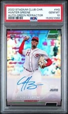 2022 Stadium Club Chrome Autographs Hunter Greene #SCCUA-HG card