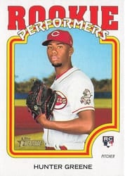 2022 Topps Heritage Rookie Performers Hunter Greene #RP-14 card