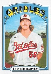 2021 Topps Heritage Base Set Hunter Harvey #564 card