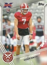 2020 Topps XFL Base Set Hunter Niswander #166 card