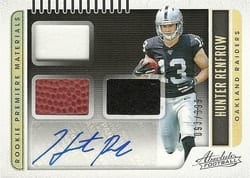 2019 Panini Absolute Base Set Hunter Renfrow #220 card