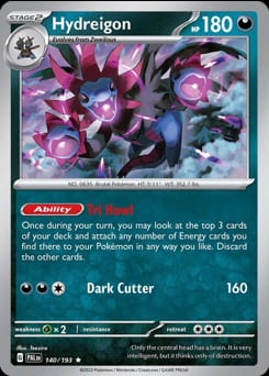 2023 Paldea Evolved Hydreigon #140 card