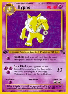 1999 Fossil Hypno #23 card