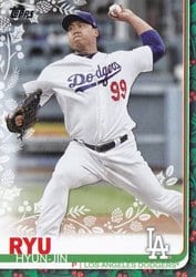 2019 Topps Holiday Base Set Hyun-Jin Ryu #HW90 card