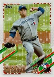 2021 Topps Holiday Base Set Hyun-Jin Ryu #HW108 card