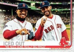 2019 Topps Update Base Set Iced Out (Mookie Betts / J.D. Martinez) #US246 card