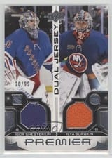 2022-23 Upper Deck Premier Premier Dual Jersey Igor Shesterkin/Ilya Sorokin #PD-SHSO card