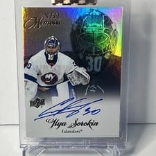 2020-21 Upper Deck Clear Cut NHL Memoirs Ilya Sorokin #M-IS card