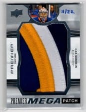 2021-22 Upper Deck Premier Premier Mega Patch Chest Logos Ilya Sorokin #PMP-SO card