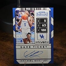 2020 Panini Contenders Draft Picks Immanuel Quickley Red Autograph #85 card