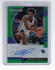 2020 Panini Prizm Draft Picks Autographs Immanuel Quickley Blue Prizm #PA-IQ card