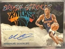 2023-24 Panini Court Kings Brush Strokes Autographs Immanuel Quickley #BR-QCK card