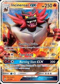 2017 Sun & Moon Incineroar-GX #27 card