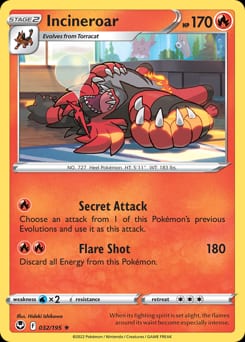 Silver Tempest Incineroar #32 card