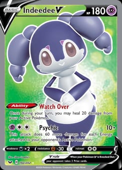 2020 Sword & Shield Indeedee V #192 card