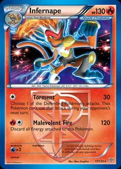2013 Plasma Storm Infernape #17 card