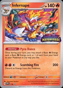 2023 Scarlet & Violet Black Star Promos Infernape #116 card