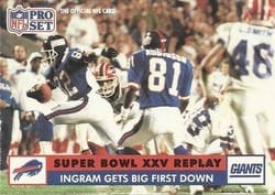 1991 Pro Set Base Set Ingram Gets Big First Down #50 card
