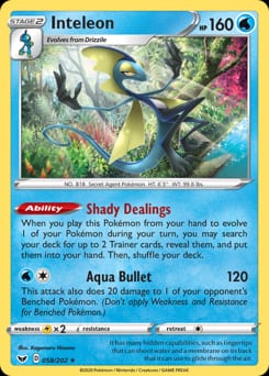 2020 Sword & Shield Inteleon #58 card
