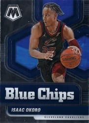 2020-21 Panini Mosaic Blue Chips Isaac Okoro #7 card