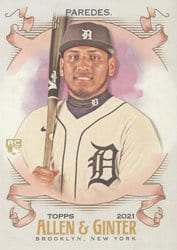 2021 Topps Allen & Ginter Base Set Isaac Paredes #254 card