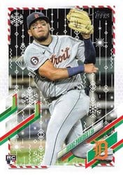 2021 Topps Holiday Base Set Isaac Paredes #HW120 card