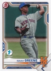 2021 Bowman 1st Edition Base Set Isaiah Greene #BP-62 card
