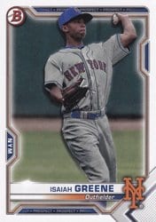 2021 Bowman Prospects Isaiah Greene #BP-62 card