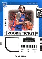 2021-22 Panini Contenders Rookie Ticket Swatches Isaiah Livers #RTS-ILI card