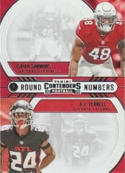 2020 Panini Contenders Round Numbers Isaiah Simmons / A.J. Terrell #RN-ST card
