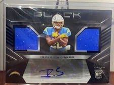 2022 Panini Black Rookie Signature Materials Isaiah Spiller #RSM-ISP card