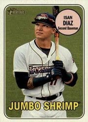 2018 Topps Heritage Minor League Base Set Isan Diaz #80 card
